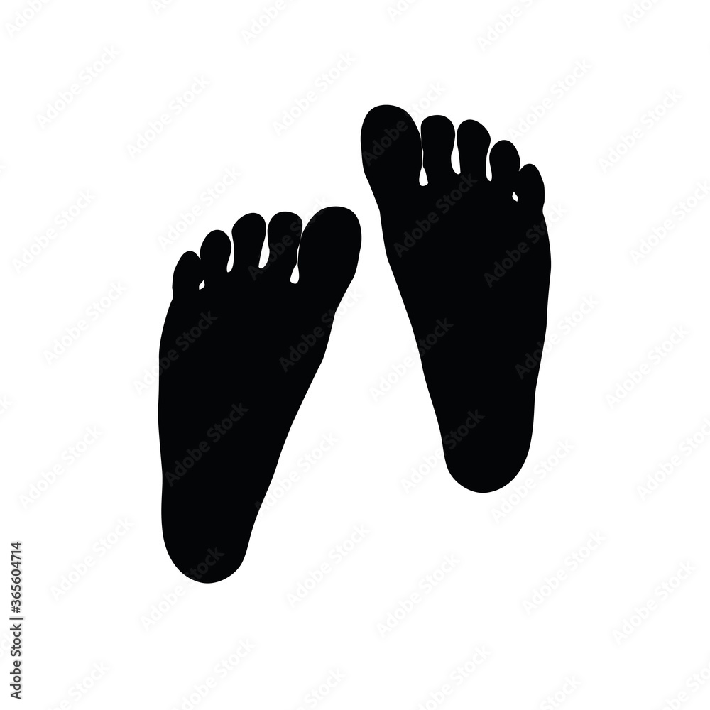 Insulated baby footprint design. black cast of foot Insulated baby footprint design. black cast of foot