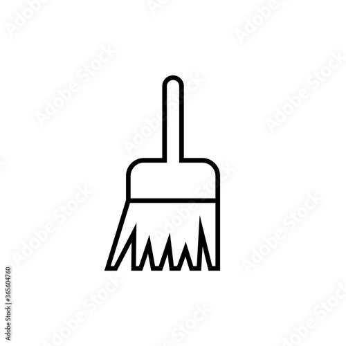 Broom vector linear icon.
