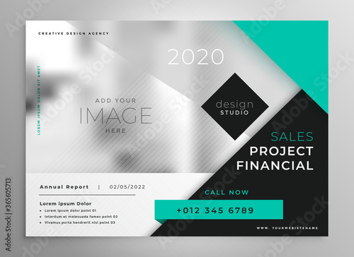 modern turquoise geometric business brochure template design