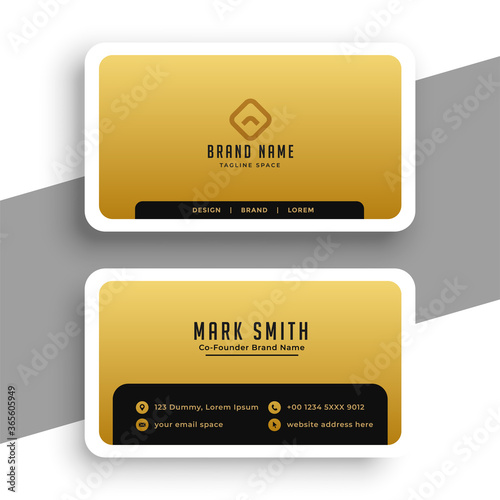 golden business card in minimal elegant style