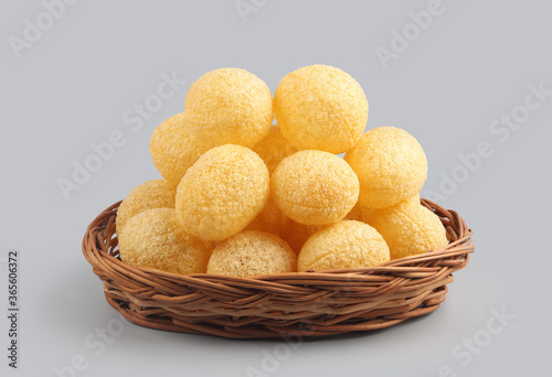 Indian food Home made Pani puri on basket