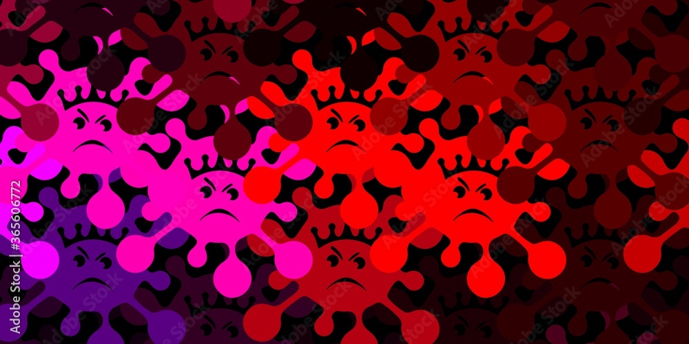 Dark pink, yellow vector template with flu signs. Dark pink, yellow vector template with flu signs.