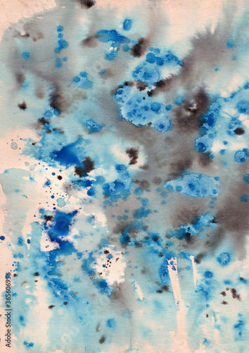 Abstract background, texture, watercolor. Drops, stains. Design for backgrounds, wallpapers, covers and packaging.