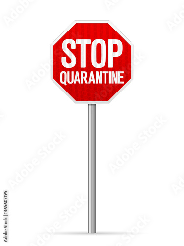 Road sign stop quarantine