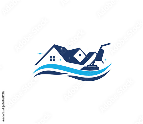 housekeeping and cleaning service vector logo design