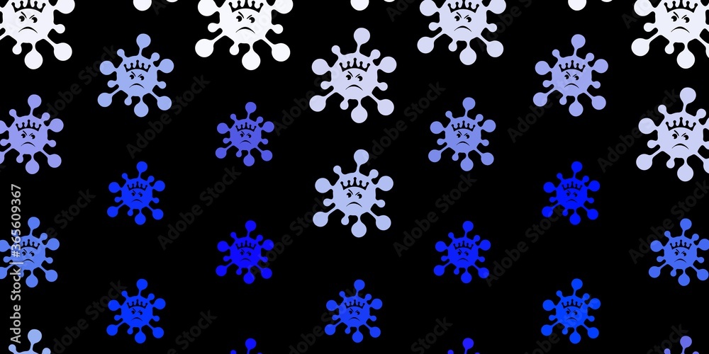Dark blue vector backdrop with virus symbols. Dark blue vector backdrop with virus symbols.