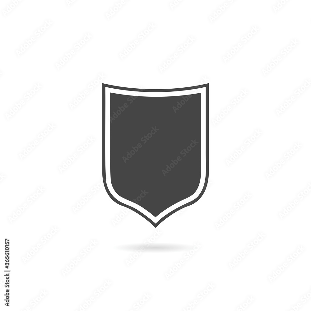 Shield icon with shadow Shield icon with shadow