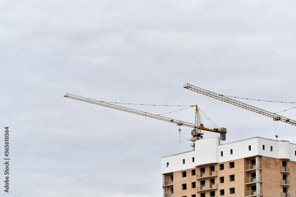 crane, construction, building, sky, industry, tower, cranes, site, development, blue, steel, architecture, tall, high, build, engineering, equipment, industrial, business, work, urban, structure, lift
