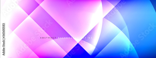 Vector abstract background - circle and cross on fluid gradient with shadows and light effects. Techno or business shiny design templates for text