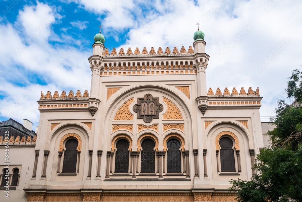Spanish Synagogue in Josefov Quarter, Prague, Czech Republic, the Facade of a Jewish Temple in Central Europe