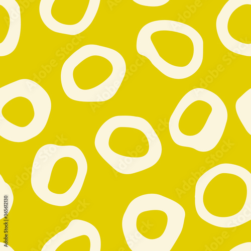 Retro Geo Dotted Stripes Vector Seamless Pattern. Ditsy Modern Abstract White Hand-Drawn Dots on Indigo Background. Whimsical Modern Print. Geometric Mid-Century Print for Fashion, Home Decor
