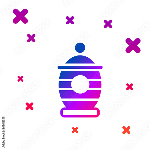 Color Funeral urn icon isolated on white background. Cremation and burial containers, columbarium vases, jars and pots with ashes. Gradient random dynamic shapes. Vector.
