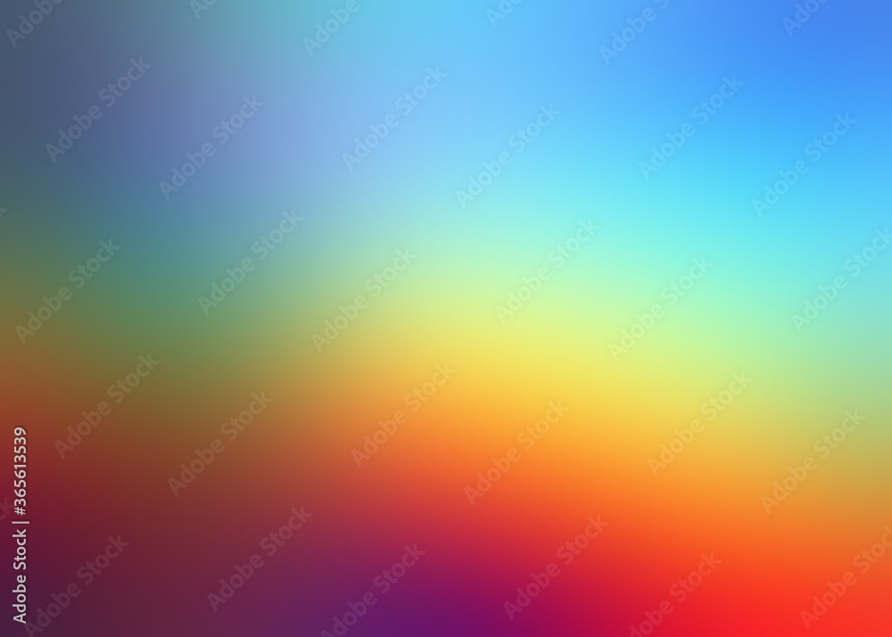 Rainbow interactive stripes formless blur pattern. Red yellow blue gradient background. Colorful soft texture.