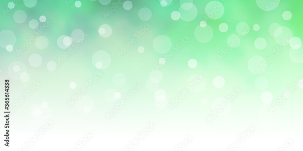 Light Green vector backdrop with circles. Abstract decorative design in gradient style with bubbles. Design for posters, banners. Light Green vector backdrop with circles. Abstract decorative design in gradient style with bubbles. Design for posters, banners.