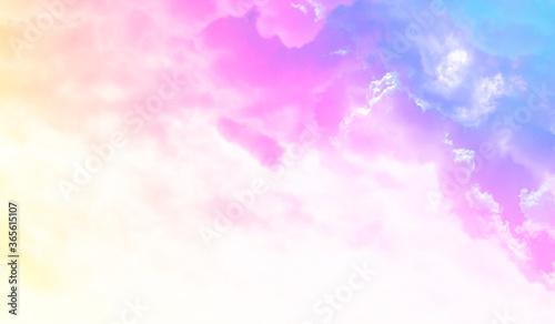 sky and cloud background with a pastel color. © Thaweekiat