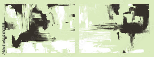 Artistic vector texture, irregular cross hatching strokes on canvas. Oil, acrylic set of two paintings.