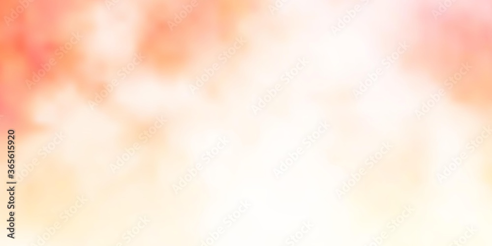Light Orange vector background with clouds. Shining illustration with abstract gradient clouds. Pattern for your commercials.