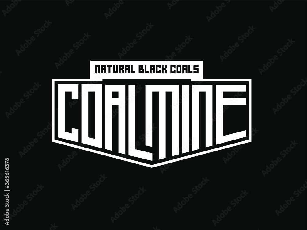 Fototapeta premium Coal mining logo with coal mine text and Coal mine icon
