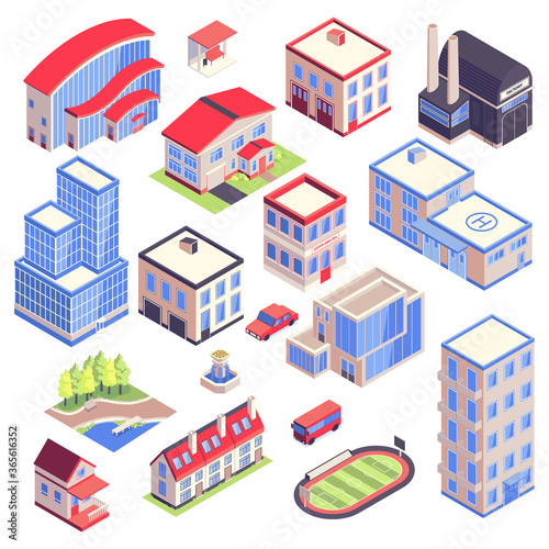 City Buildings Isometric Set