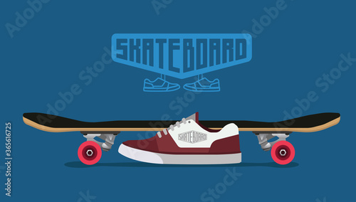Skateboard with skateboard shoe
