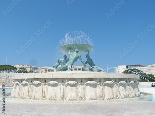 Tritonenbrunnen triton fountain Valletta Malta photo