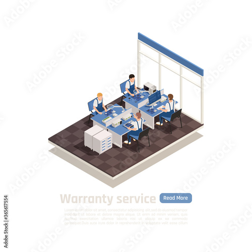 Warranty Service Isometric Illustration