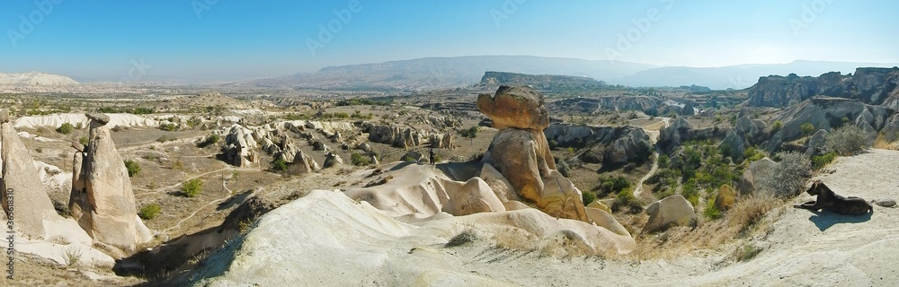 View from Göreme in Cappadocia, Turkeys most famous travel destination.