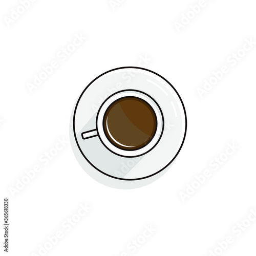 cup of coffee simple illustration cartoon style