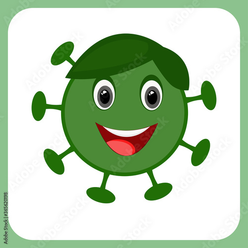 Corona virus with hair icon,symbol,mascot  vector