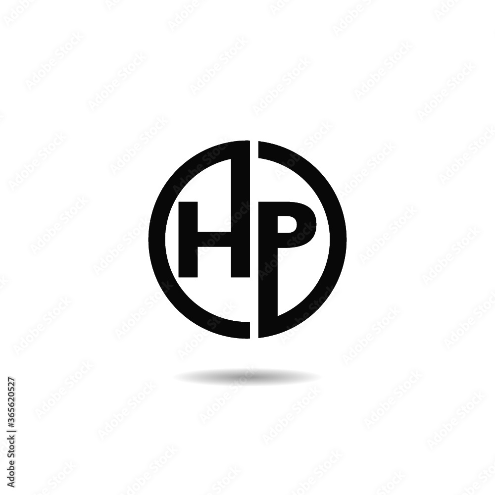 Letter HP Logo Design with shadow Letter HP Logo Design with shadow