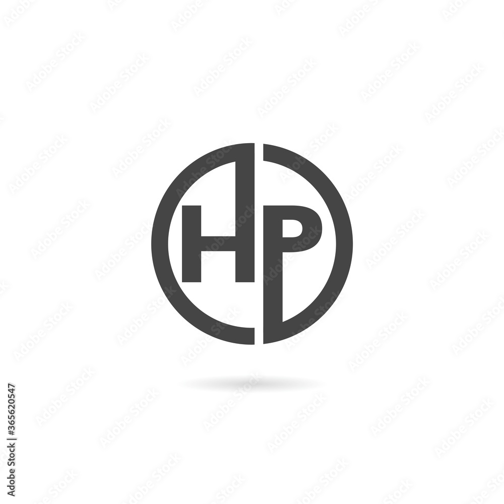 Letter HP Logo Design with shadow Letter HP Logo Design with shadow