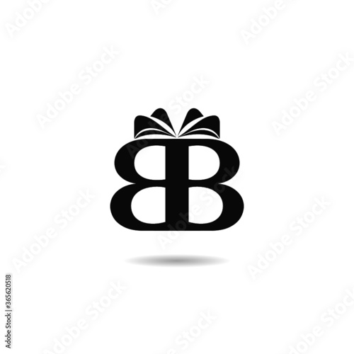 BB letter logo design with shadow