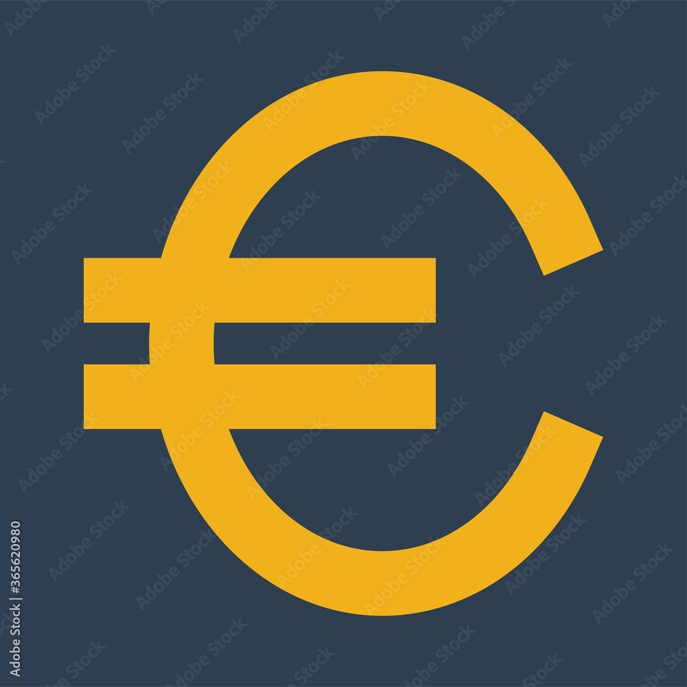 Graphic mall, Euro currency, Flat color icon. Graphic mall, Euro currency, Flat color icon.