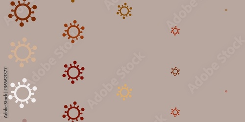 Light Green, Yellow vector pattern with coronavirus elements.