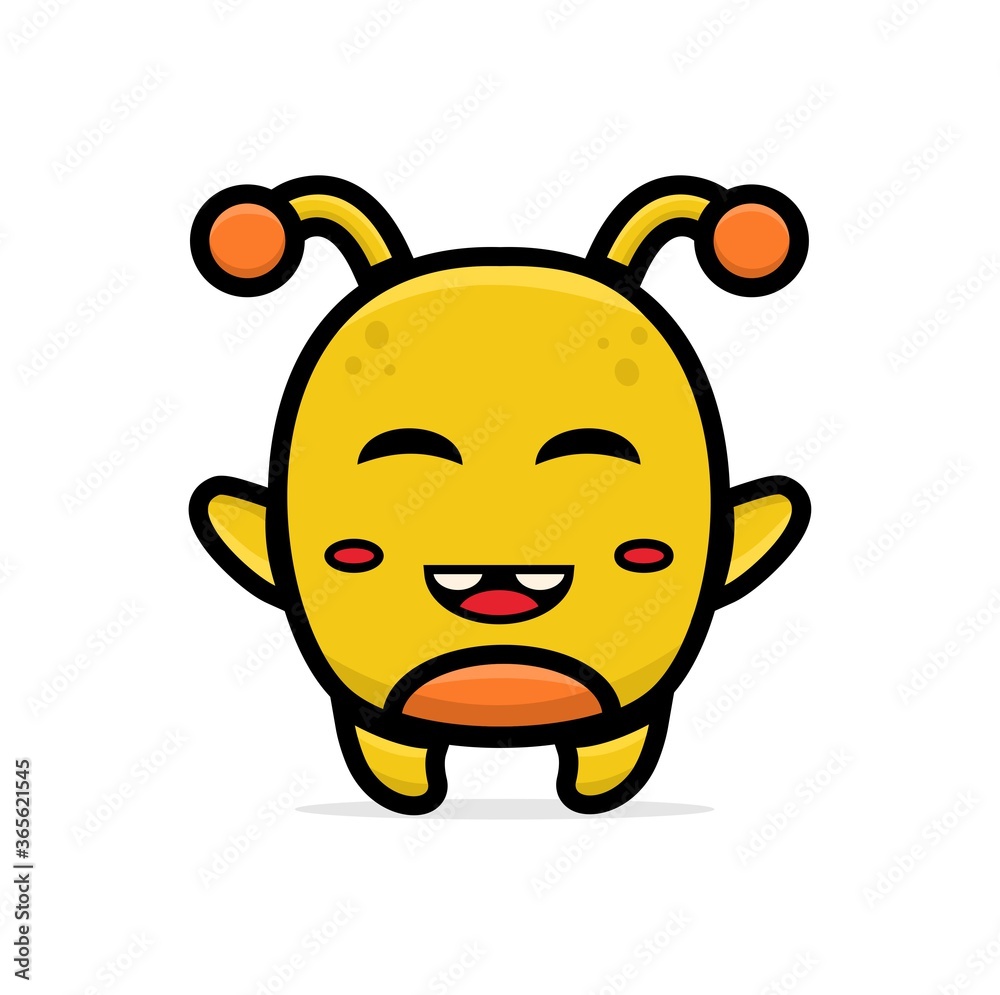 cartoon yellow monster suitable for element design or background cartoon yellow monster suitable for element design or background
