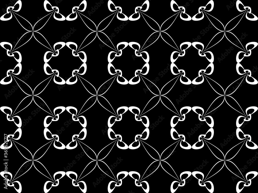 Seamless pattern design with floral background elements, beautiful ornaments, black, white, orange, pink, red, green, yellow, blue, gray, purple, brown