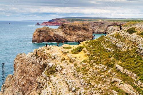 Aerial view of Cape Cabo St. Vincent. Europe's most South-western point, Sagres, Algarve, Portugal.