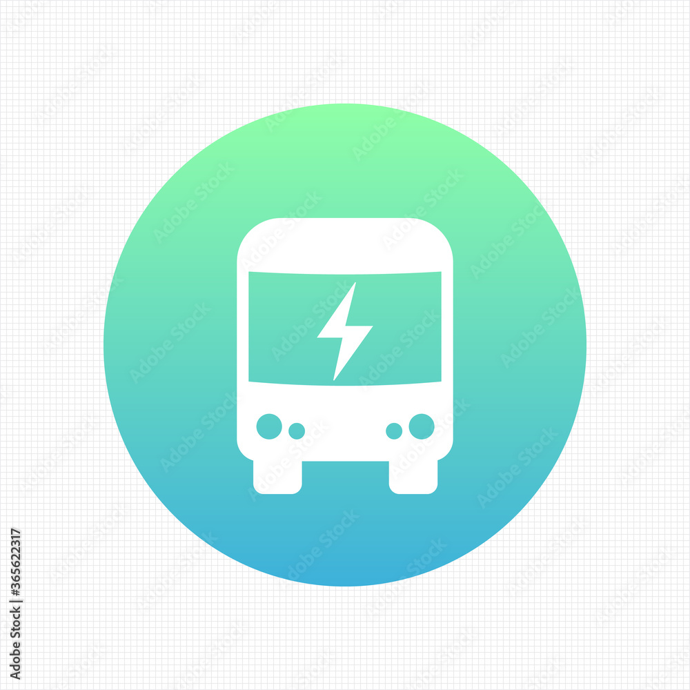 electric bus vector icon, ecologic transport electric bus vector icon, ecologic transport