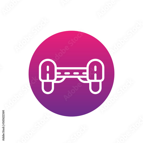 hoverboard icon, linear vector sign