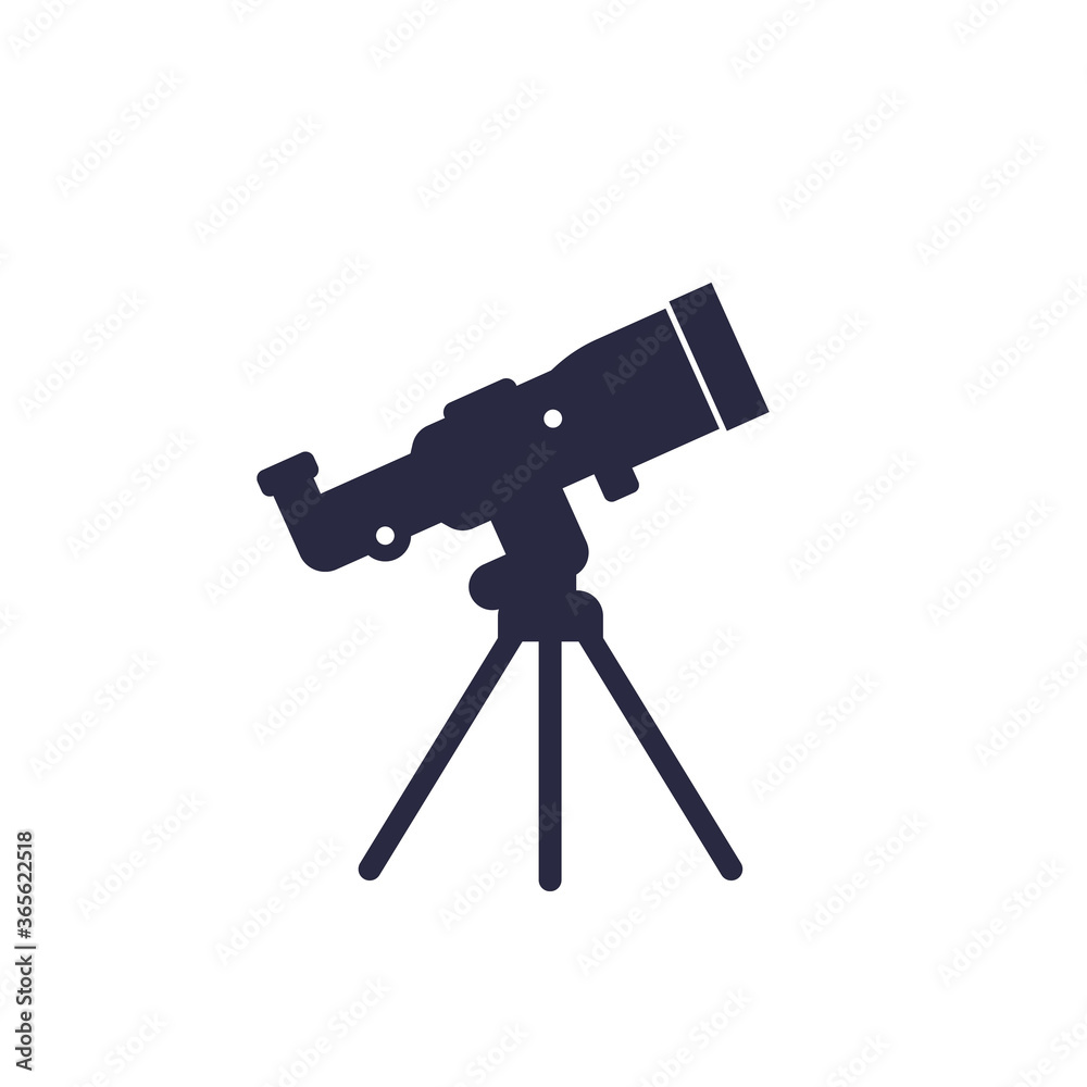 telescope icon on white telescope icon on white