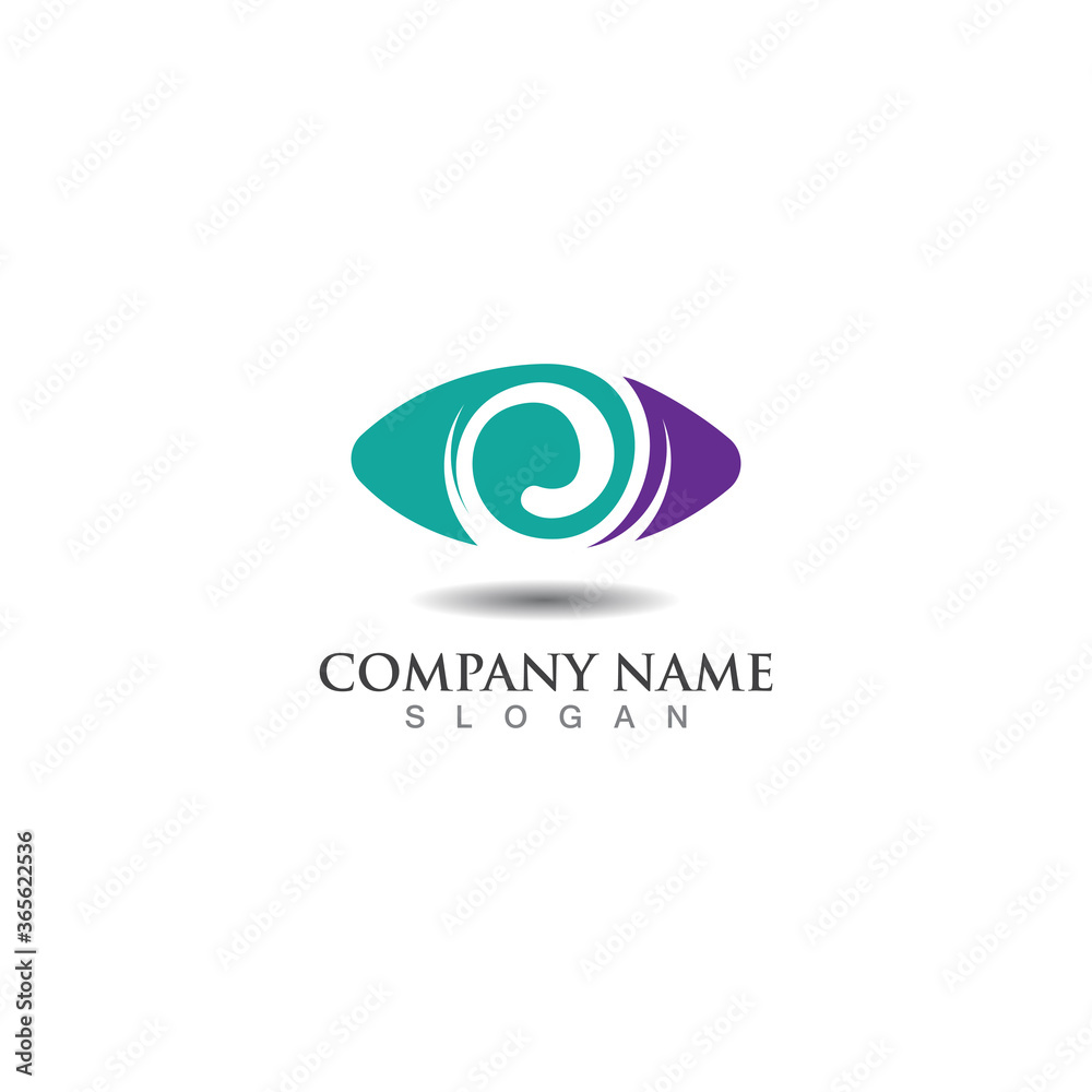 Eye Logo vision abstract simple design vector template