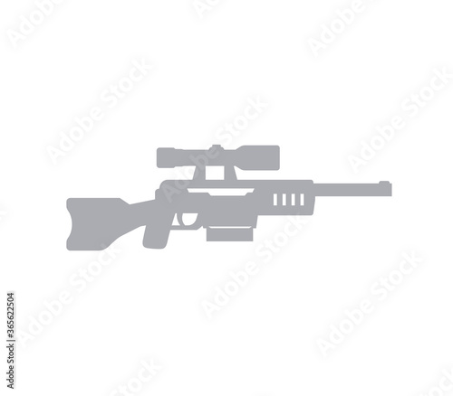 Sniper rifle vector icon on white