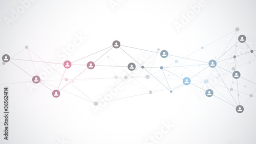 Vector illustration of connecting people and communication concept, social network.
