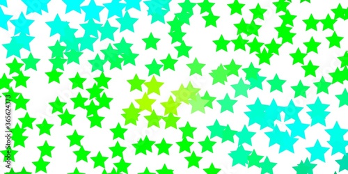 Light Blue  Green vector template with neon stars. Colorful illustration in abstract style with gradient stars. Pattern for wrapping gifts.