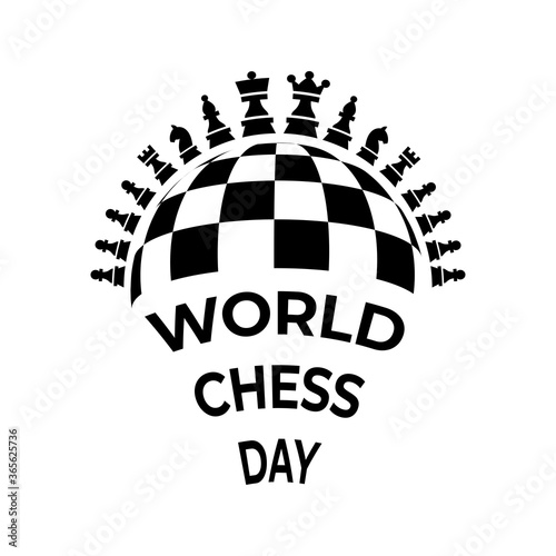 Vector illustration about International Chess Day. world chess day 20 july