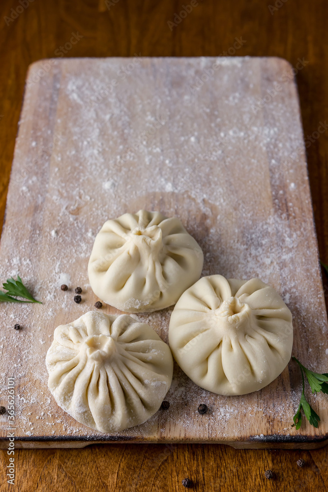 Homemade dumplings with pepper and herbs Homemade dumplings with pepper and herbs