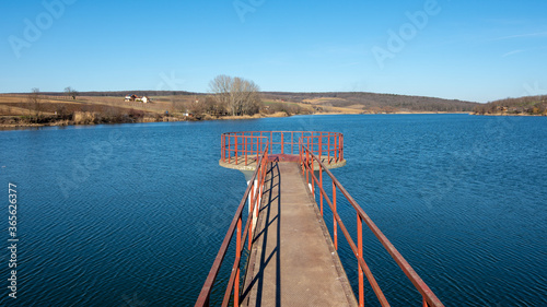 Moharac lake on the western slopes of Fruska Gora mountain in Vojvodina Serbia photo