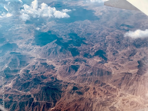 aerial view of the dry mountains of Fujairah