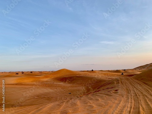 Sand dunes in the desert of Dubai 