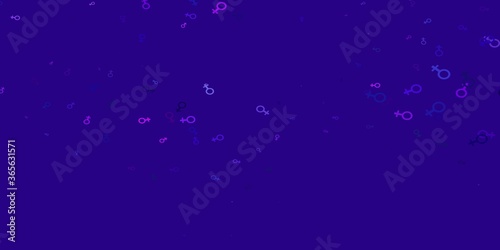 Light Purple, Pink vector texture with women's rights symbols.